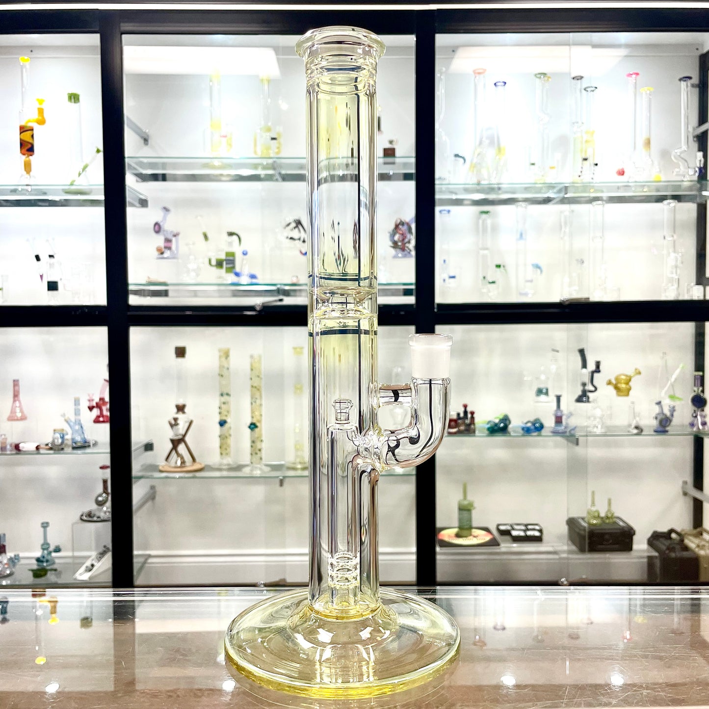 Jamms Straight Tube w/ 360° Pillar Perc - Clear w/ Fuming
