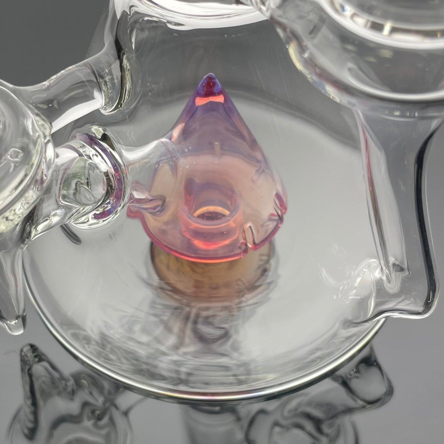 Discobox Colour Accented Fixed Double Recycler Beaker - Ruby Slippers / Neo Opal