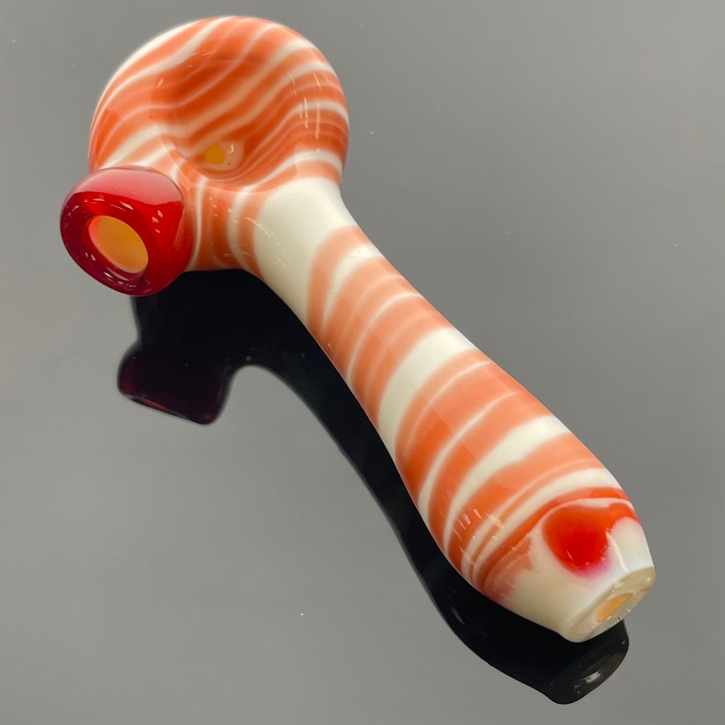 Shine Glass Red & White 3.5" Glass Hand Pipe