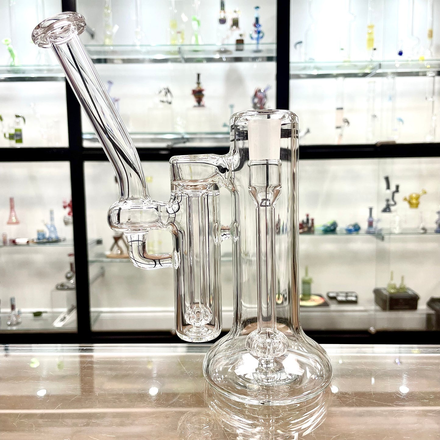 Green Belt Clear Double Bubbler 18mm