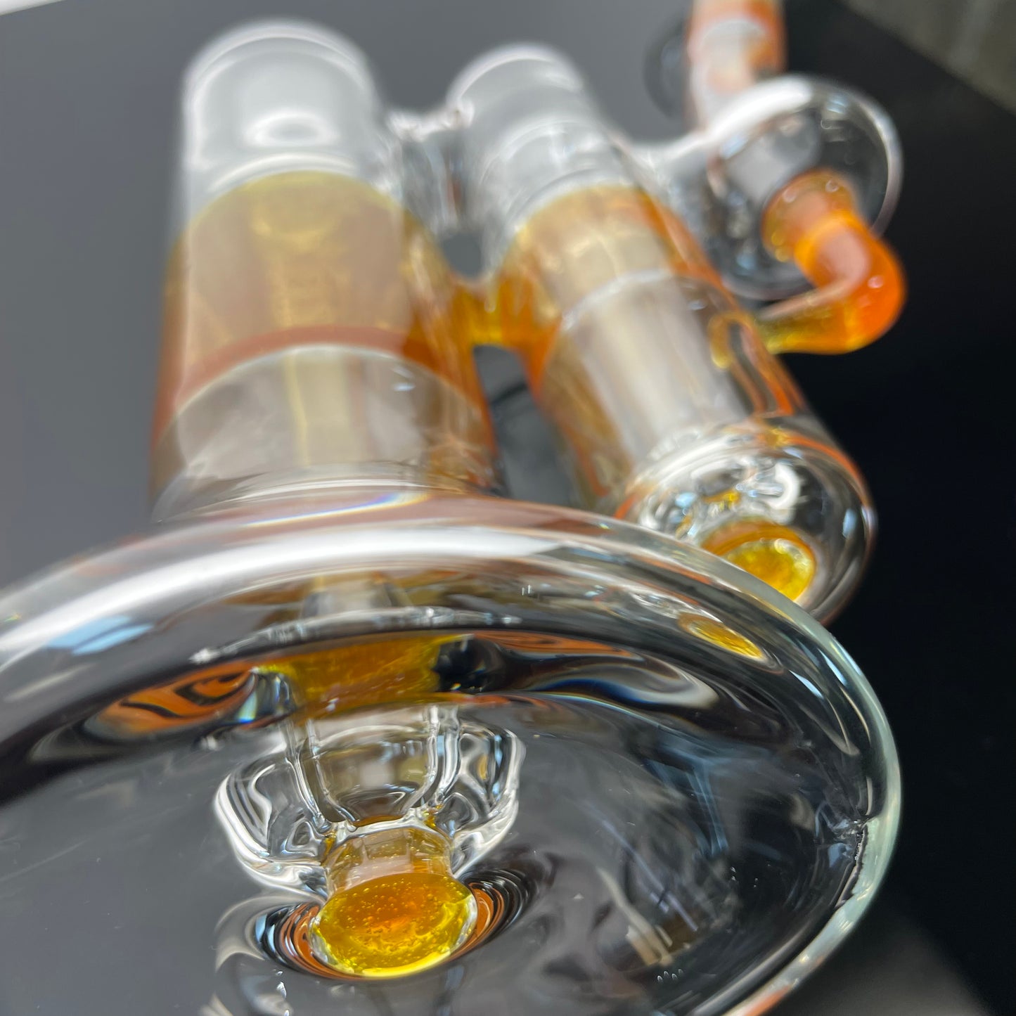 Green Belt Colour Accented Double Bubbler 18mm - Orange Shades