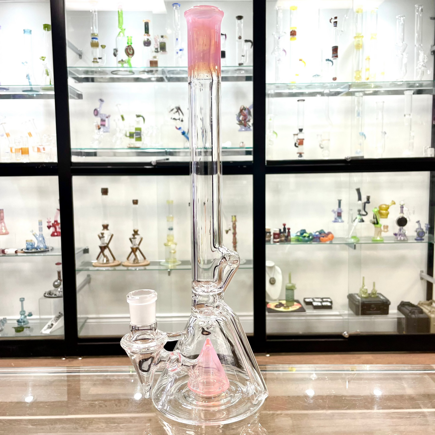 Discobox Colour Accented Fixed Single Recycler Beaker - Neo Opal / Tangie