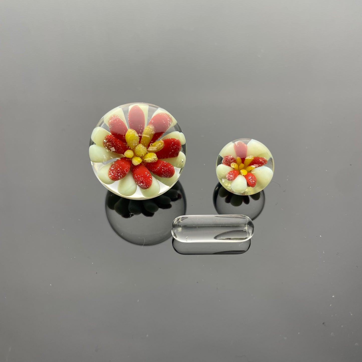Unbranded Marble Slurper Set w/ Flower Implosion - 3pc