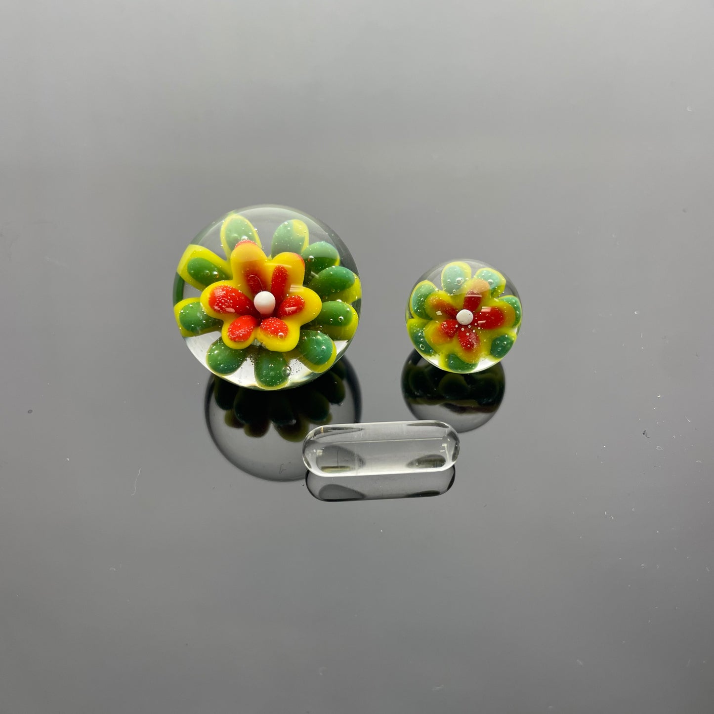 Unbranded Marble Slurper Set w/ Flower Implosion - 3pc