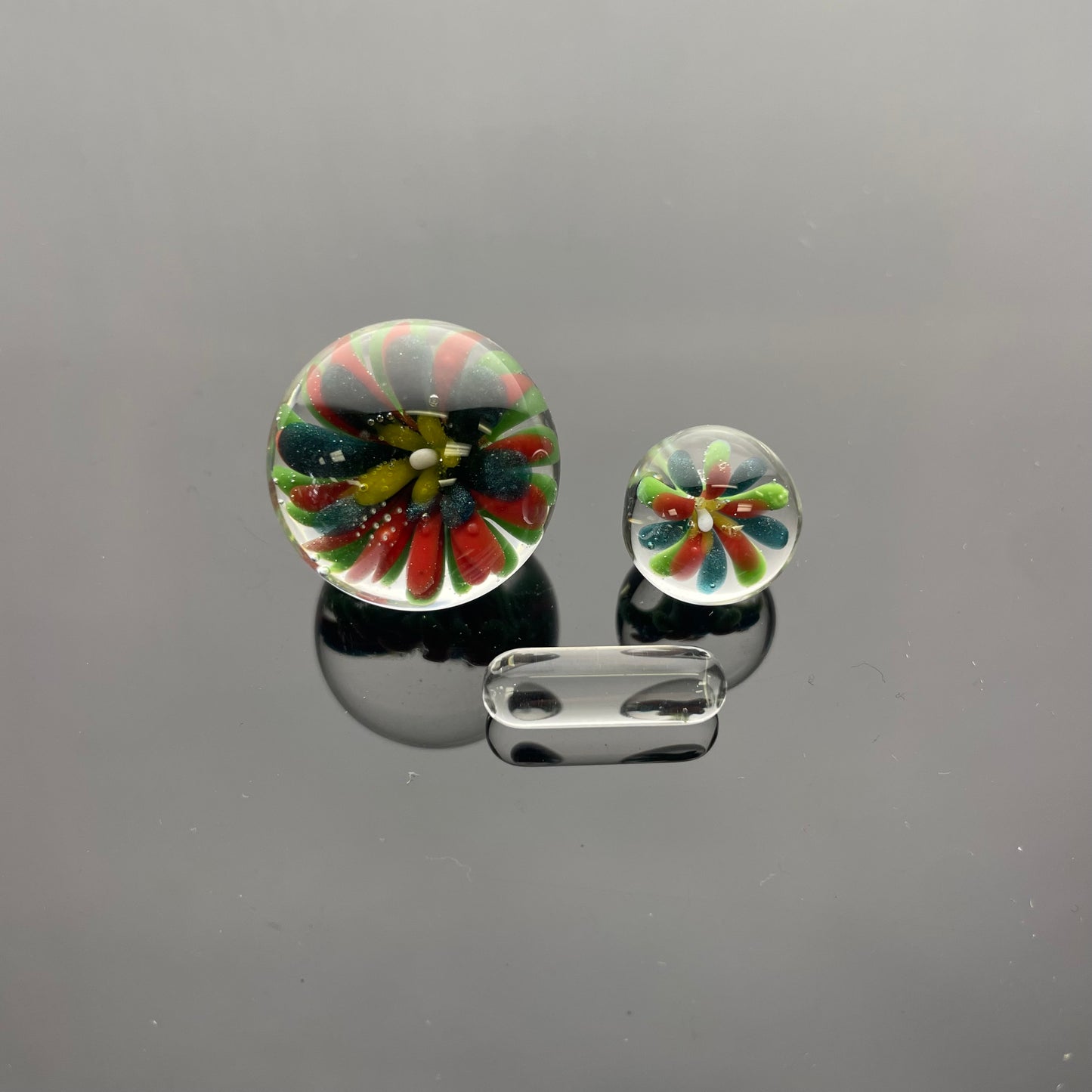 Unbranded Marble Slurper Set w/ Flower Implosion - 3pc