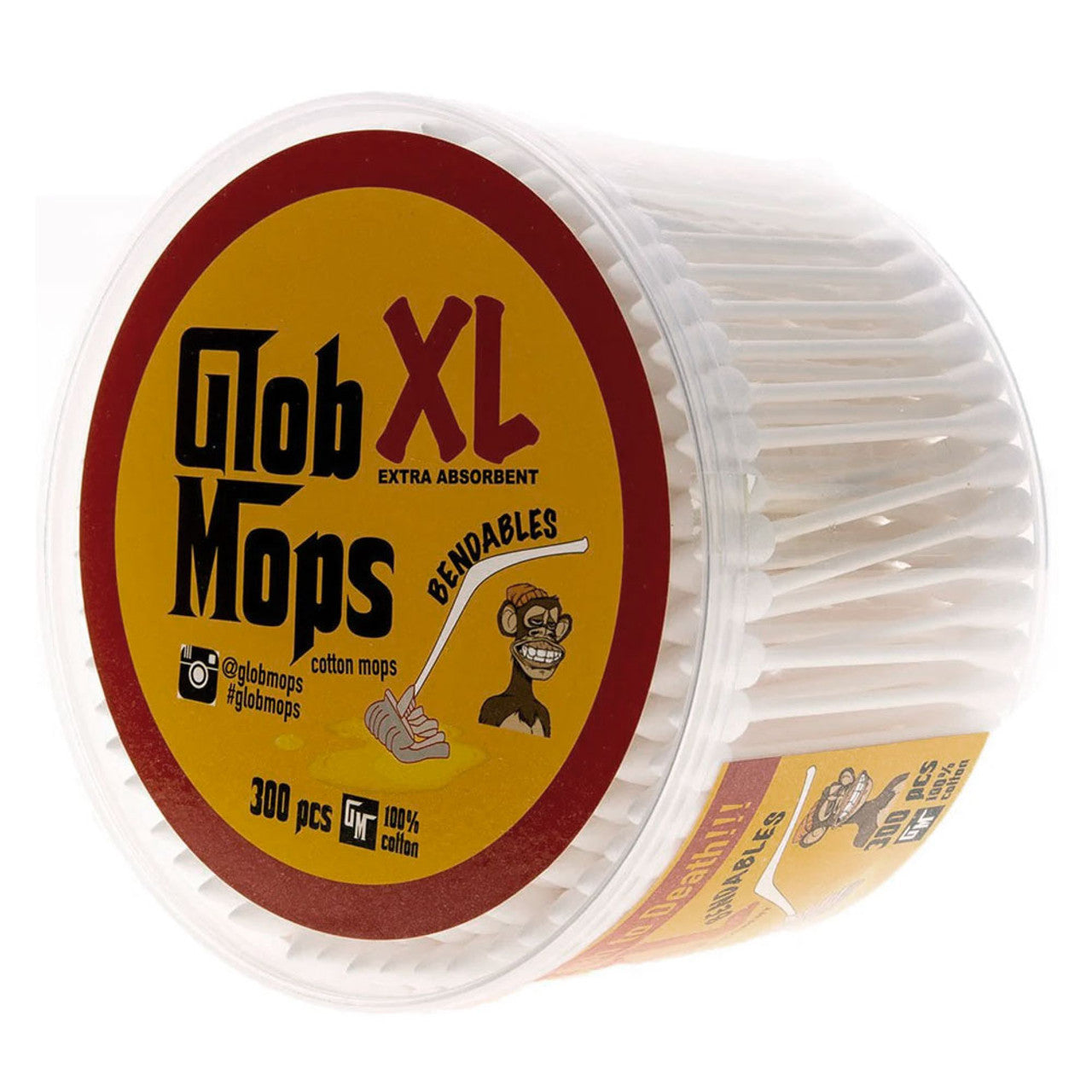 Glob Mops XL Extra Absorbent Bendable Cotton Swabs - Pack of 300