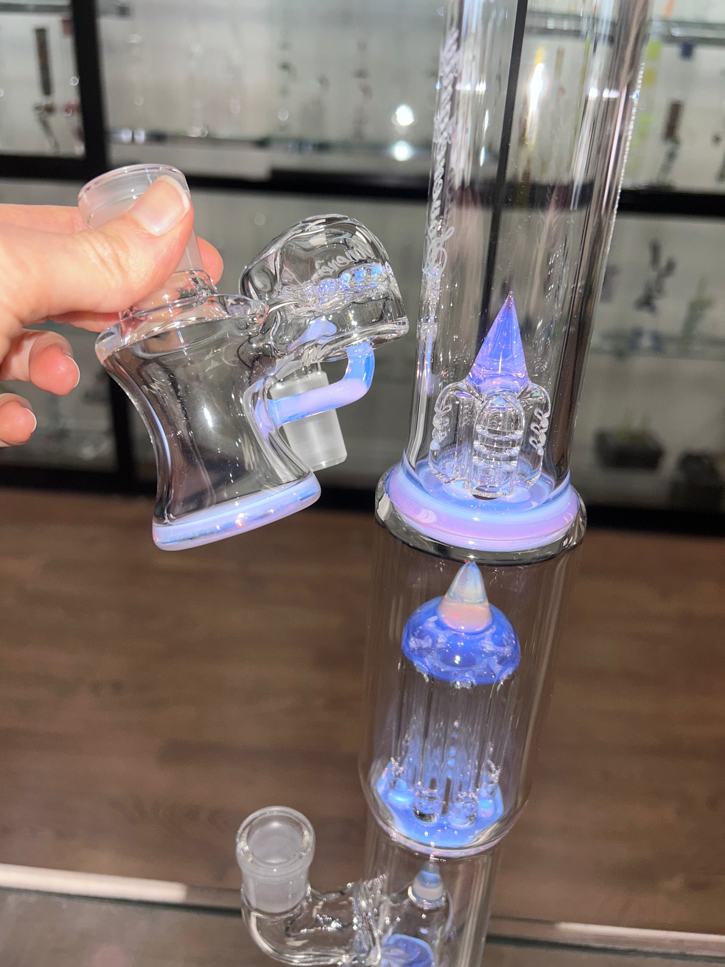 Sovereignty Fixed Stem 180 & Coloured Perc Reduction to Gridded 8 Tree w/ Splash Guard CSx1 Full Accent Tube