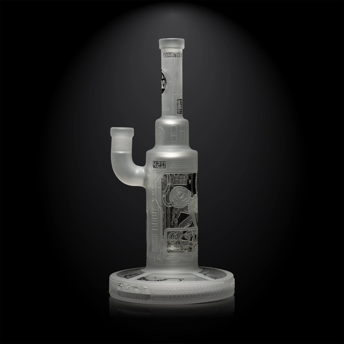 Milkyway 9" Area 51 Dab Rig Clear w/ Sandblasting