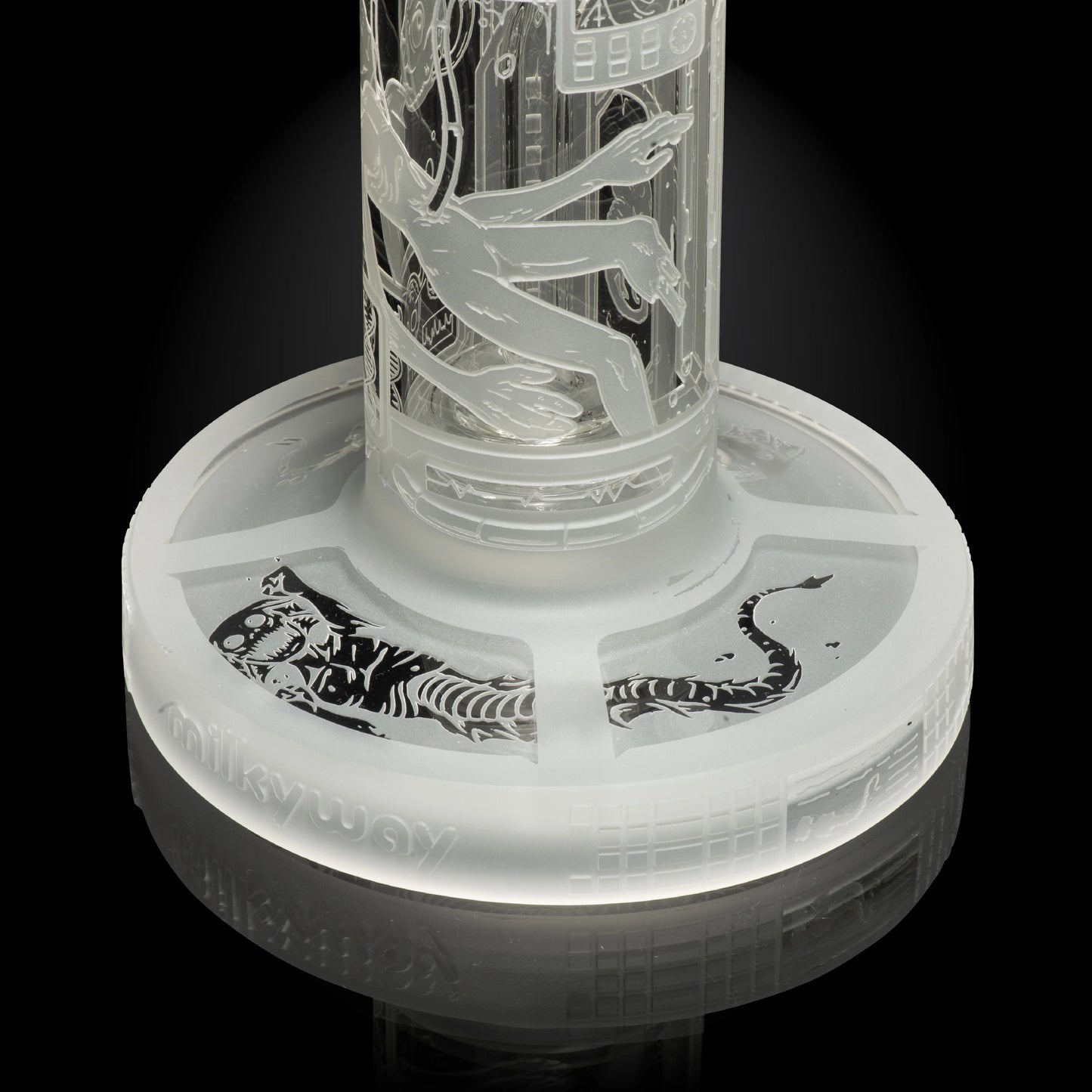 Milkyway 9" Area 51 Dab Rig Clear w/ Sandblasting