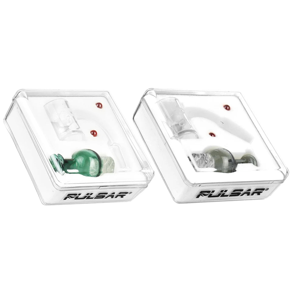 Pulsar 14mm 90° Quartz Banger & Helix Carb Cap Combo - Various Colours