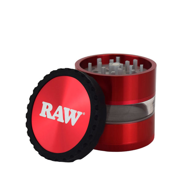 RAW Life 4PC Grinder Red w/ Clear Body
