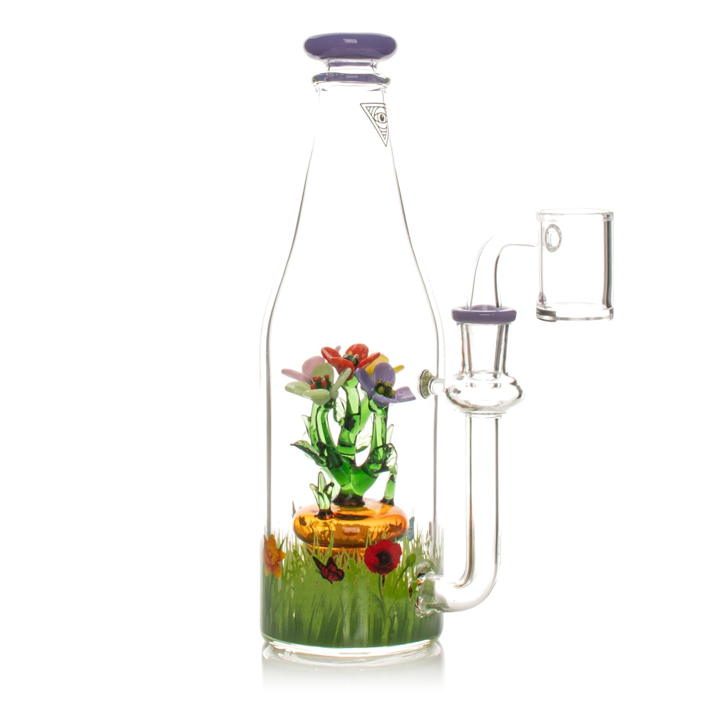 Red Eye Glass 8.5" 14mm Flower Field Concentrate Rig w/ Quartz Banger