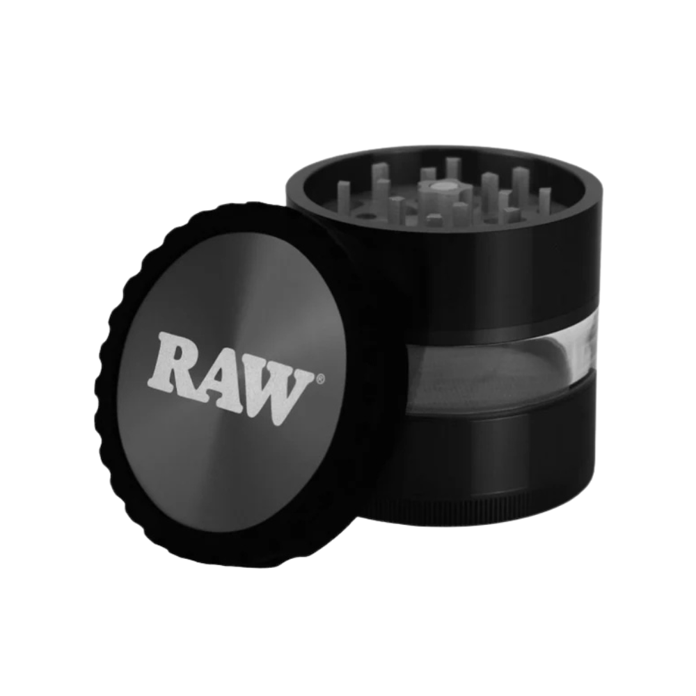 RAW Life 4PC Grinder Black w/ Clear Body
