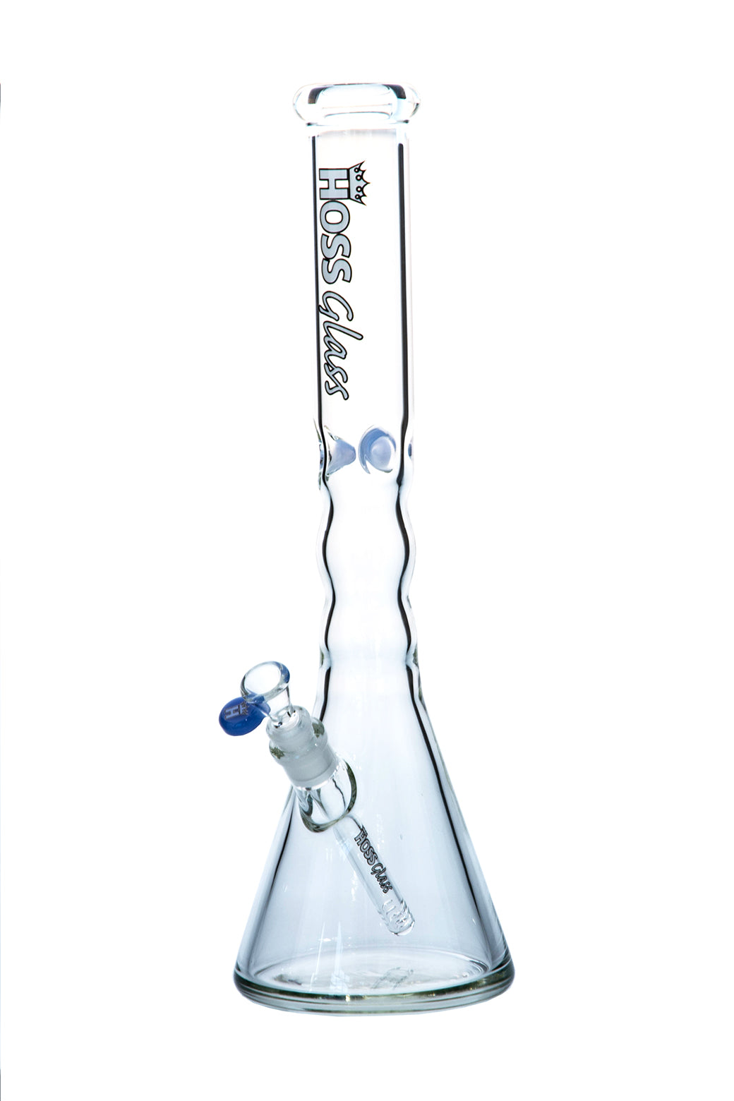 Hoss 18" 5mm Beaker w/ Ice Pinches - Milk Blue