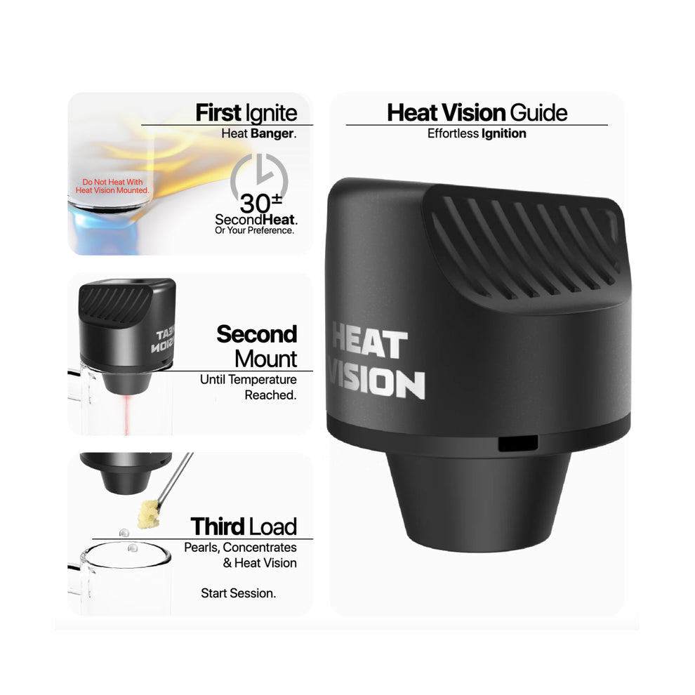 Yocan Black Heat Vision Thermometer Carb Cap Heat Vision Temperature Reader - Black