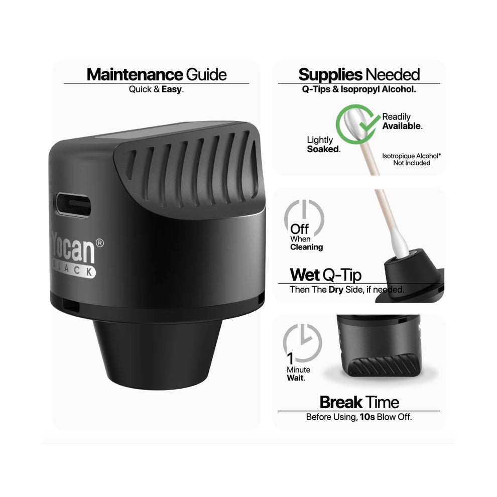 Yocan Black Heat Vision Thermometer Carb Cap Heat Vision Temperature Reader - Black