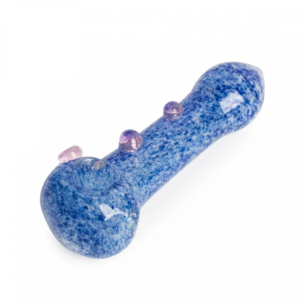 Red Eye Glass 3" Spoon Hand Pipe w/ Dots