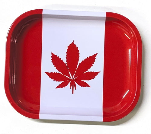 Cannabis Flag Small Metal Rolling Tray