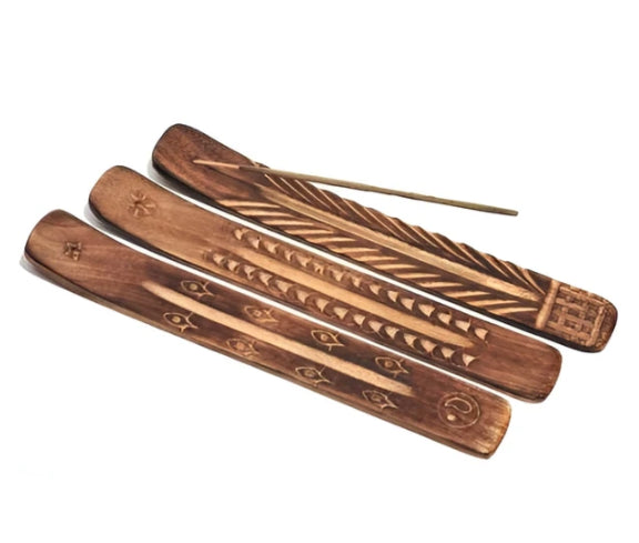 Engraved Wooden Incense Burner - Various Designs