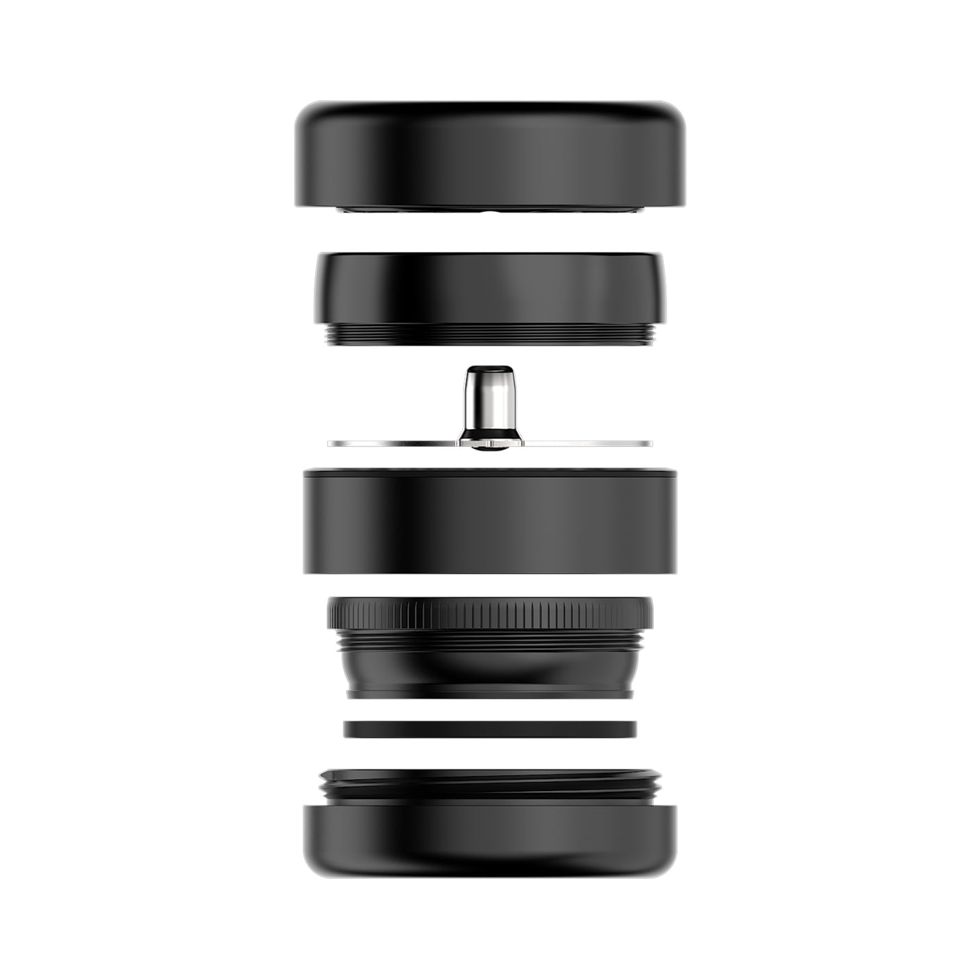 Flower Mill Next-Gen Premium 2.5" Stainless Series Grinder - Black