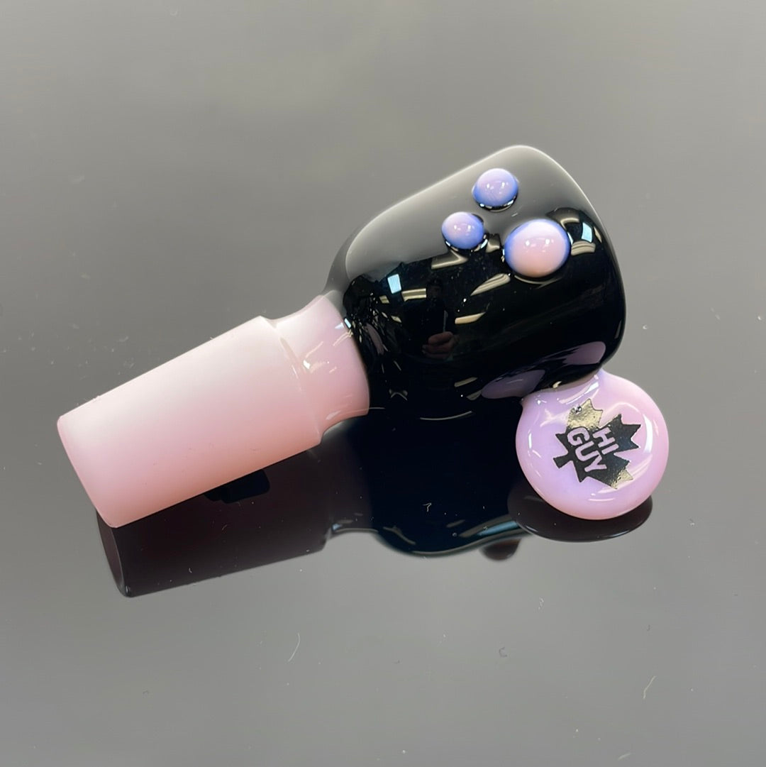 Higuy 14Mm Black Bowl W/ Pink Dots