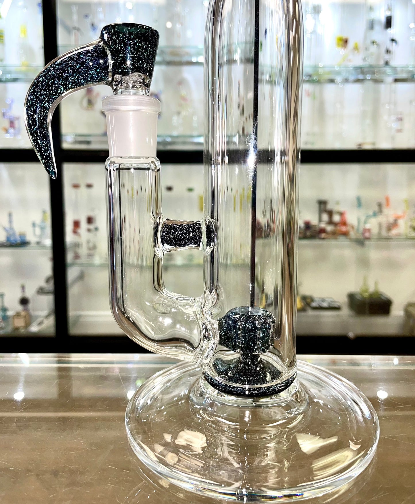 Gore Glass 17" 44mm Dichro Worked Puck Tube w/ Worked Splash Guard