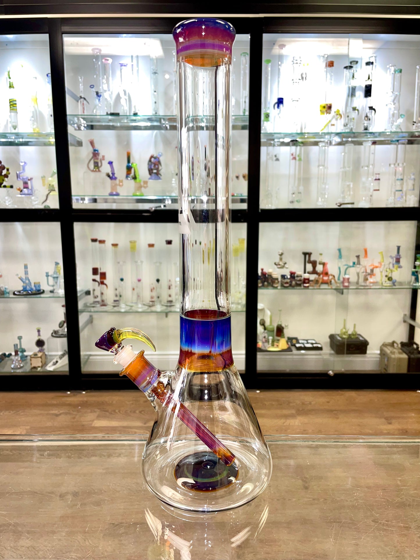 Gore Glass 17" 50mm Fully Accented Beaker - Amber Purple