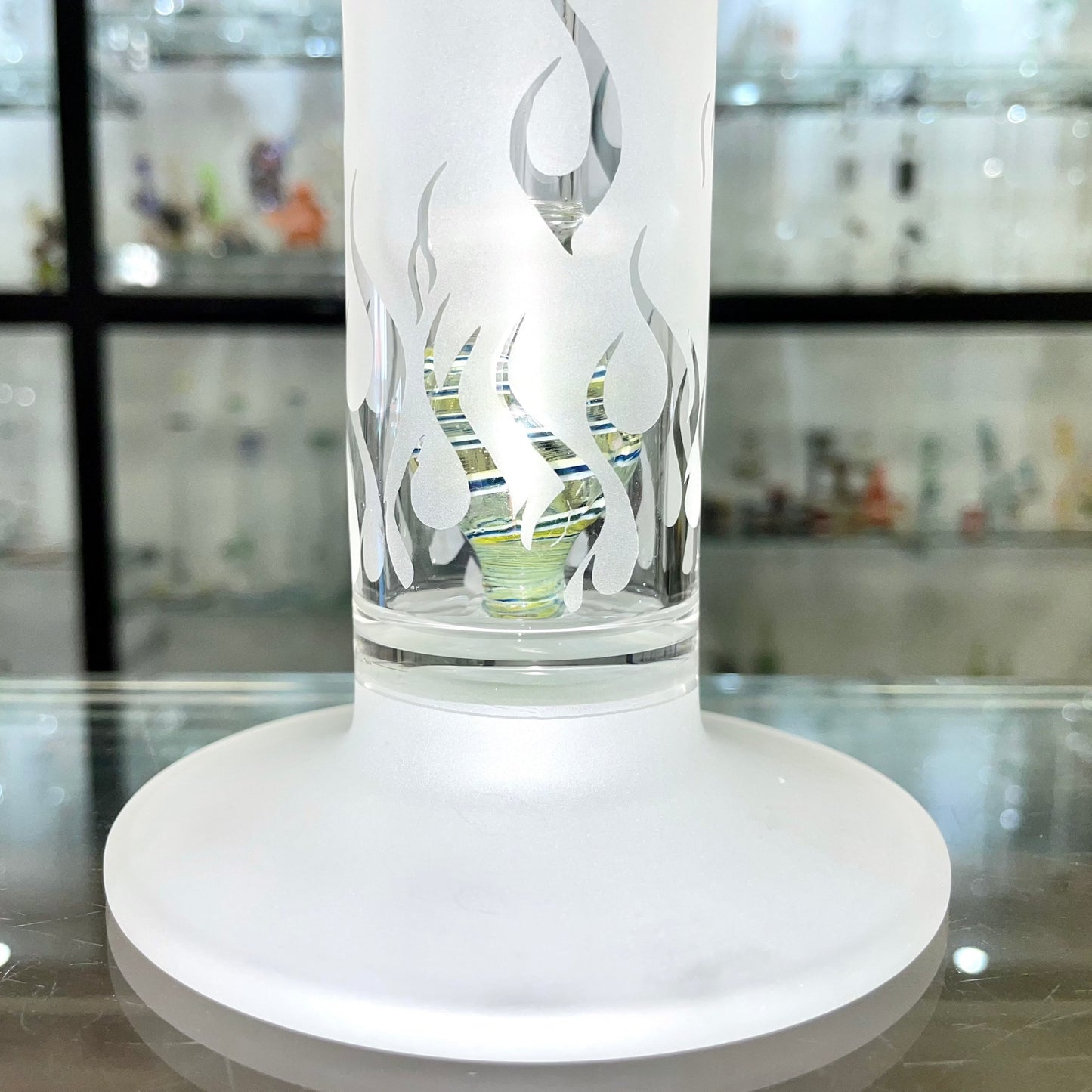 Titz Glass 18.5" Worked King Bub w/ Matching Horned Bowl