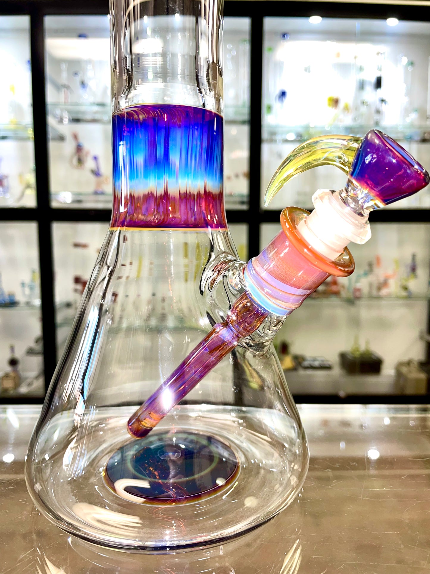 Gore Glass 17" 50mm Fully Accented Beaker - Amber Purple