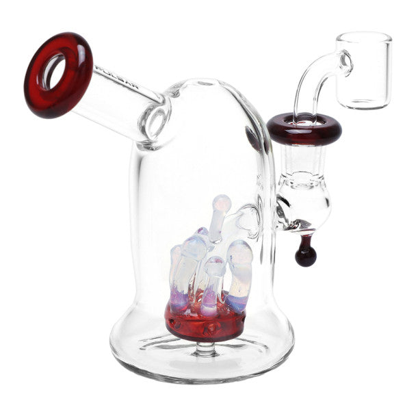 Pulsar 5" Bioluminescence Shroom Perc Mini Glass Dab Rig - Various Colours
