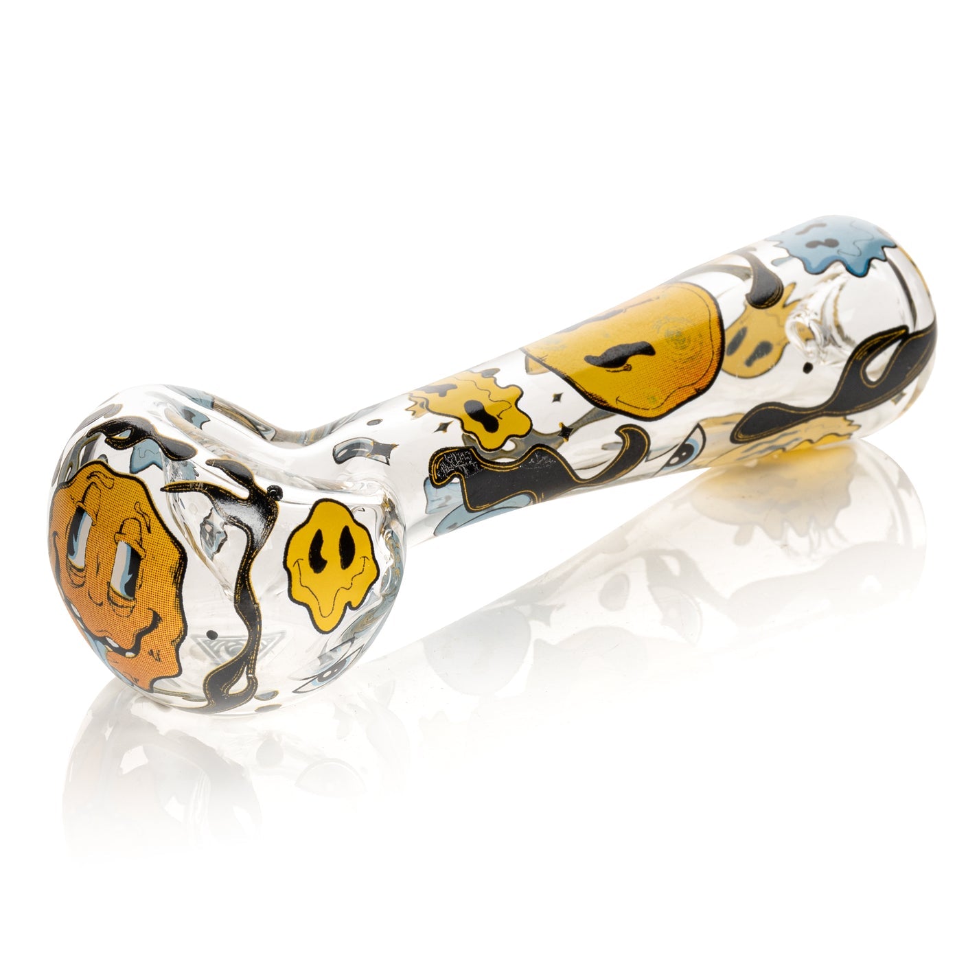 Red Eye Glass 4.5" Smiley Face Hand Pipe w/ Screen