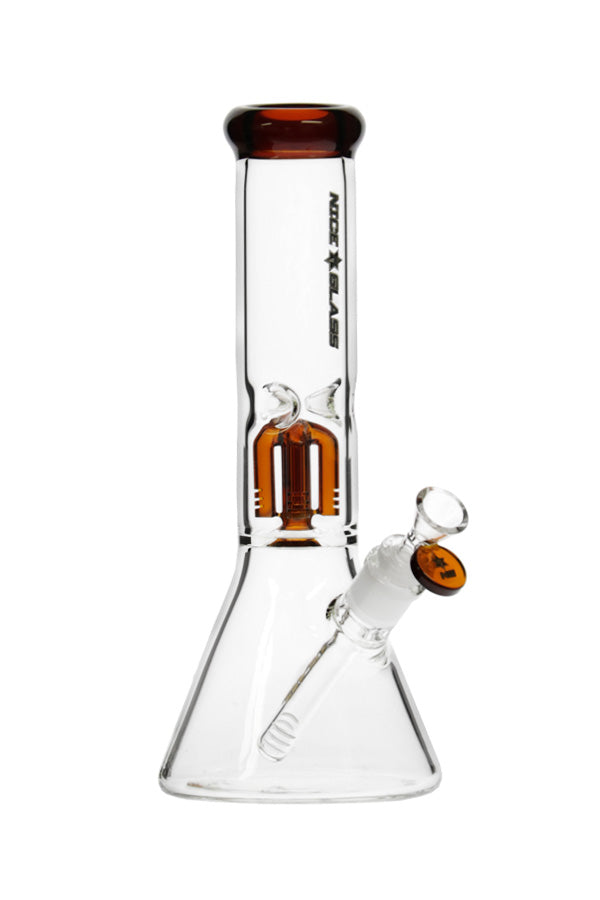 Nice Glass 12" 5mm Beaker w/ 4-Arm Tree Perc