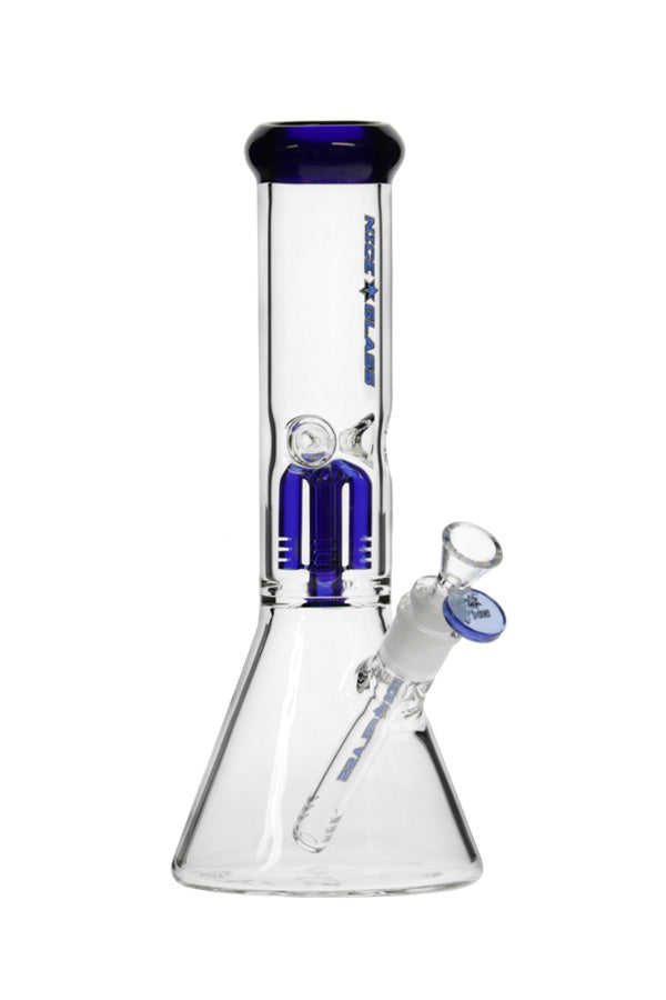 Nice Glass 12" 5mm Beaker w/ 4-Arm Tree Perc