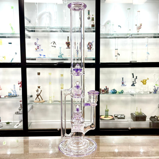 Blazed 44mm 3 Line Tree Tube - Purple Lollipop Accents w/ Opals