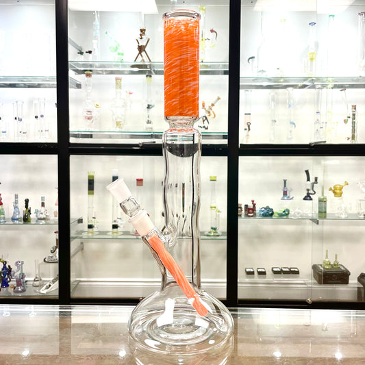 Mastah Glass Hollowfoot Frit Bong - Creamsicle