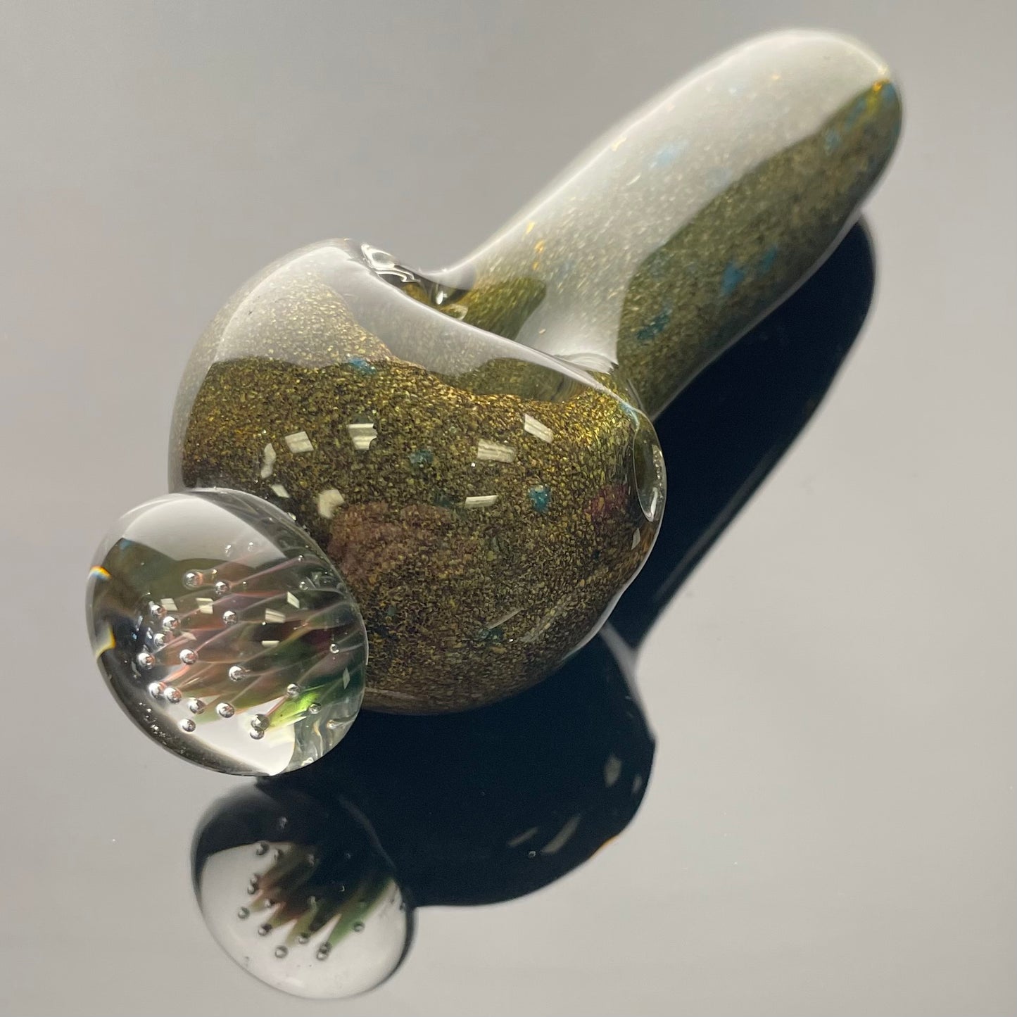 KG Glass 4" Thick Hand Pipe w/ Air Trap Marble