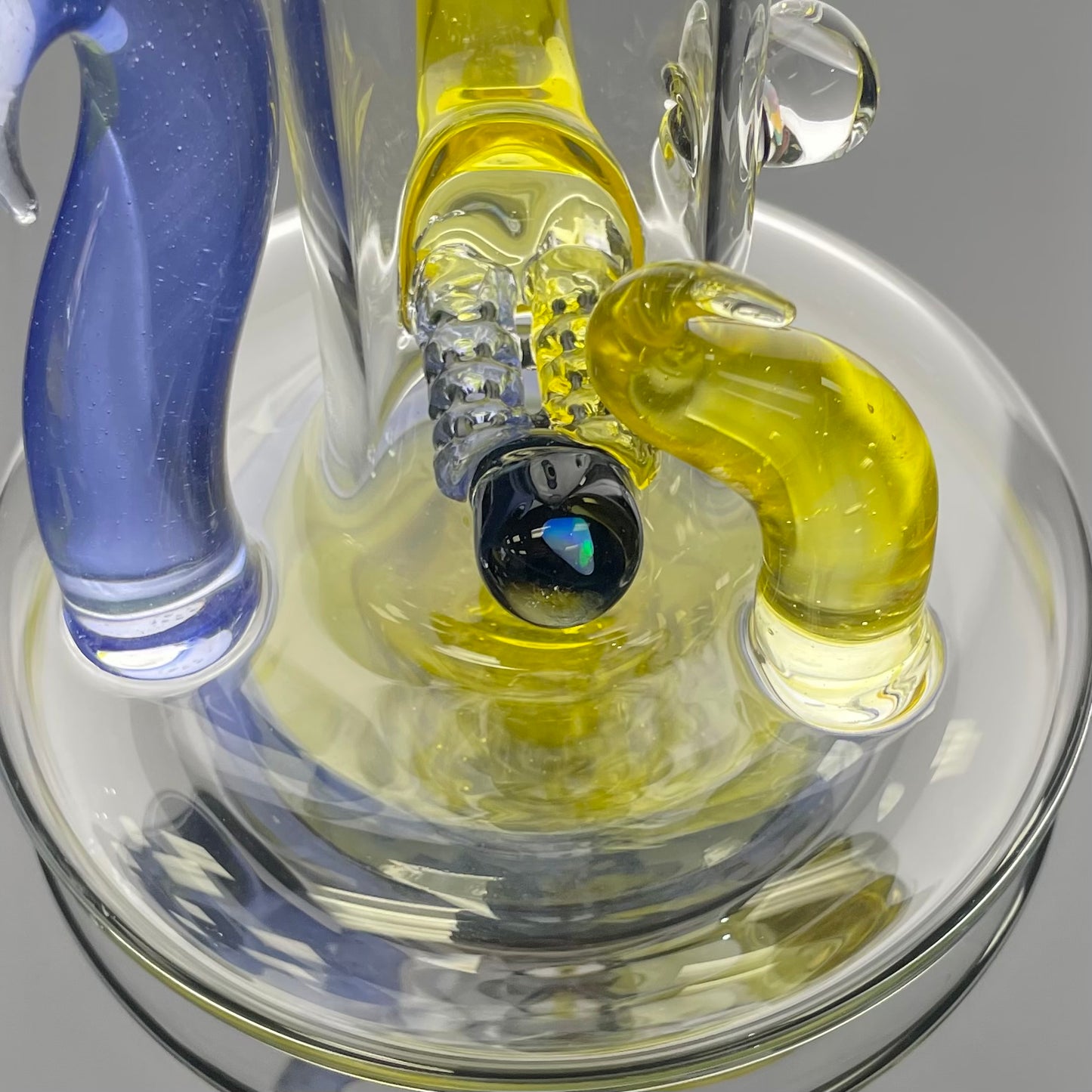 Titz Worked Double Bore Bent Neck Inline Tube w/ Hollow Foot