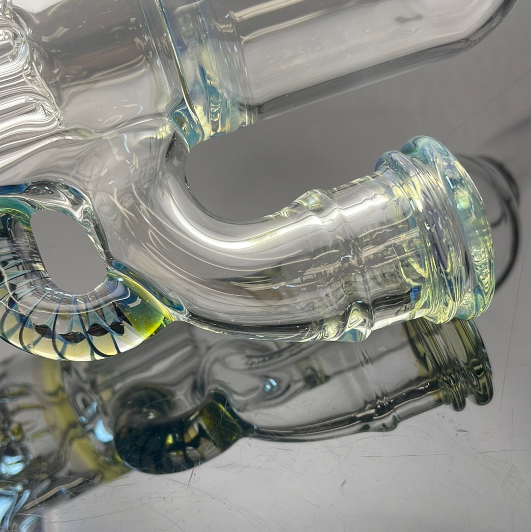 Blazed Mini Pillar Tube w/ Hollow Foot & Bent Neck  - Dragons Tears