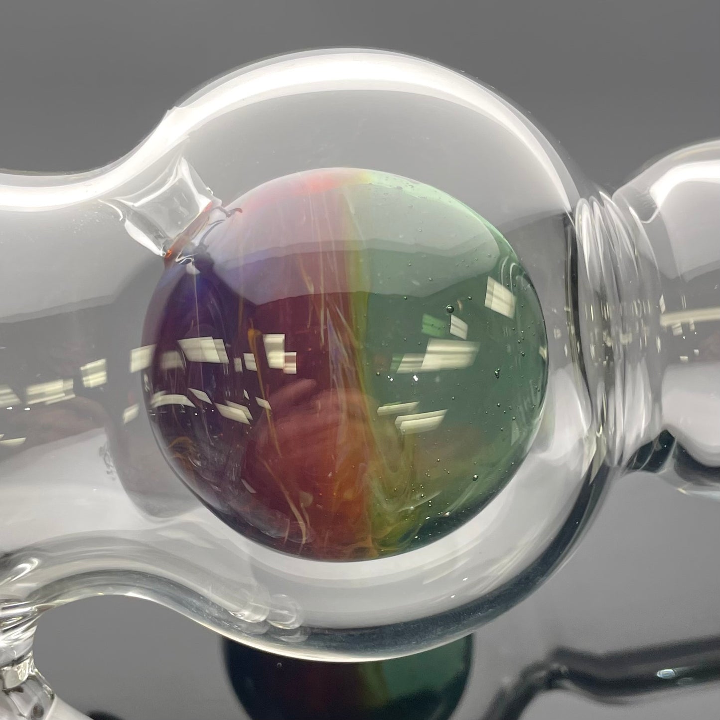 Full Zirkl Colour Accented Ball Beaker - lvl2 w/ Coloured Top, ball, base, downstem, bowl