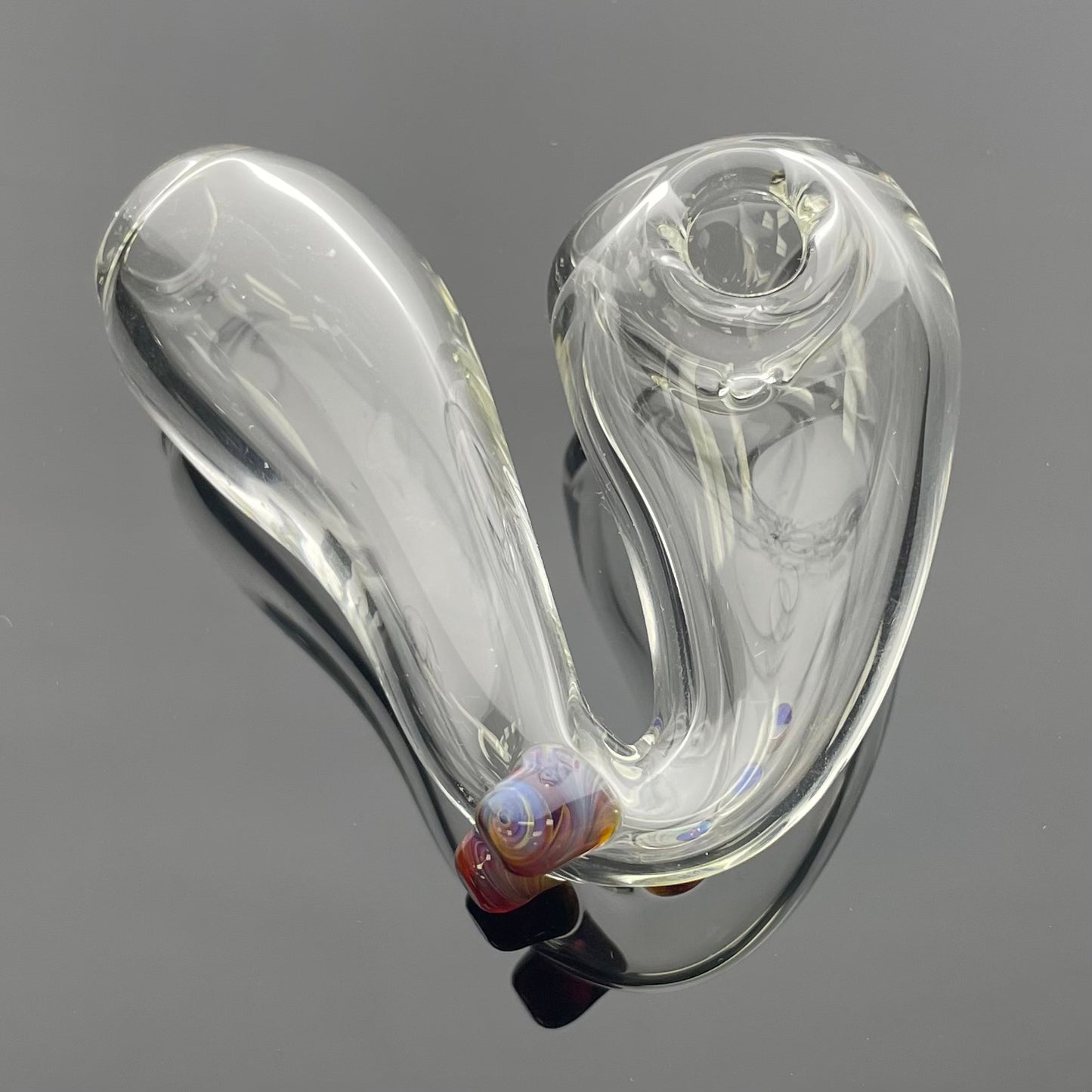 Intent Glass 3" Clear Sherlock Hand Pipe w/ Coloured Feet