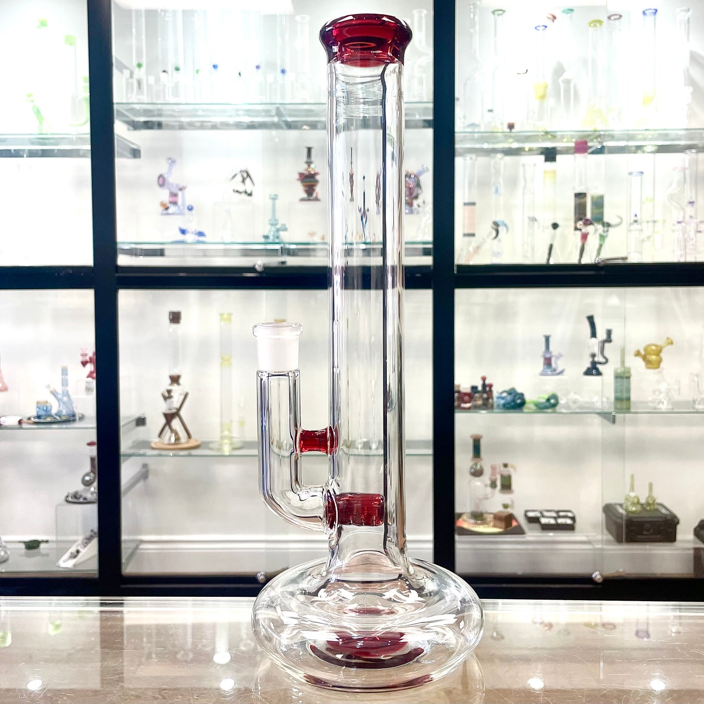 Green Belt Colour Accented Hollow Foot Stemline Tube - Pomegranate