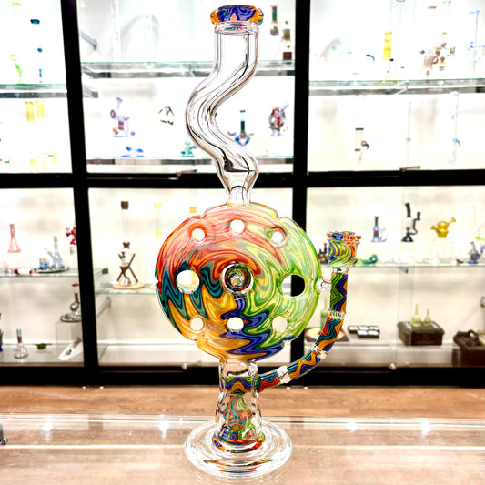 Blazed Worked Swiss Style Tube w/ Opal - Unicorn Poop