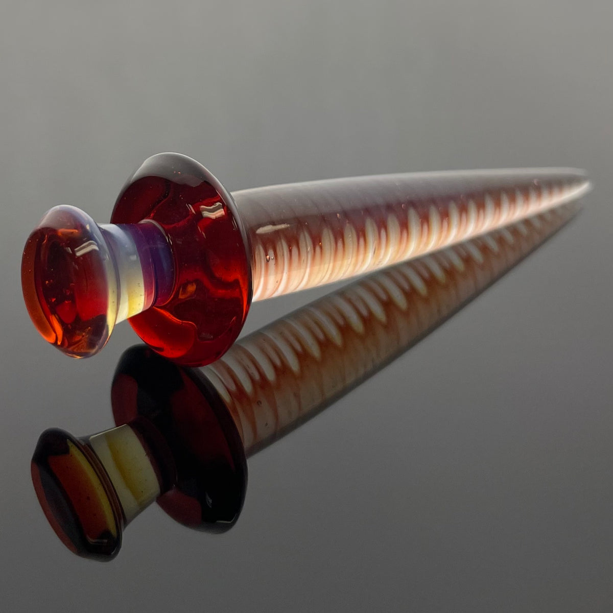 Jamms Full Accent Double Diamond Tube Set w/ Encalmo Midsection & Restriction, Matching Bowl & Poker - Moonstone & Ruby Slippers