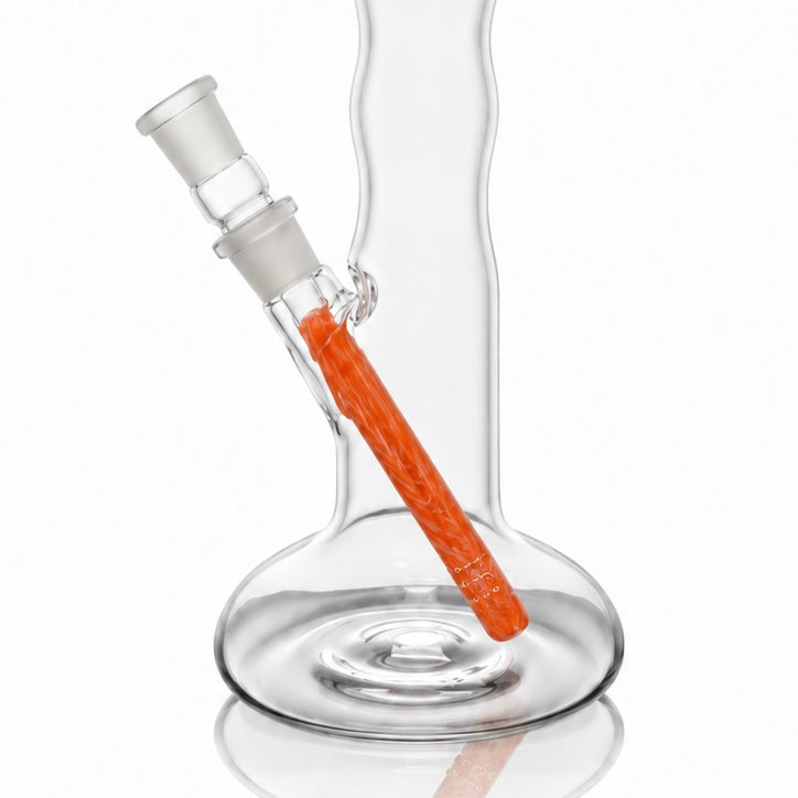 Mastah Glass Hollowfoot Frit Bong - White x Lava