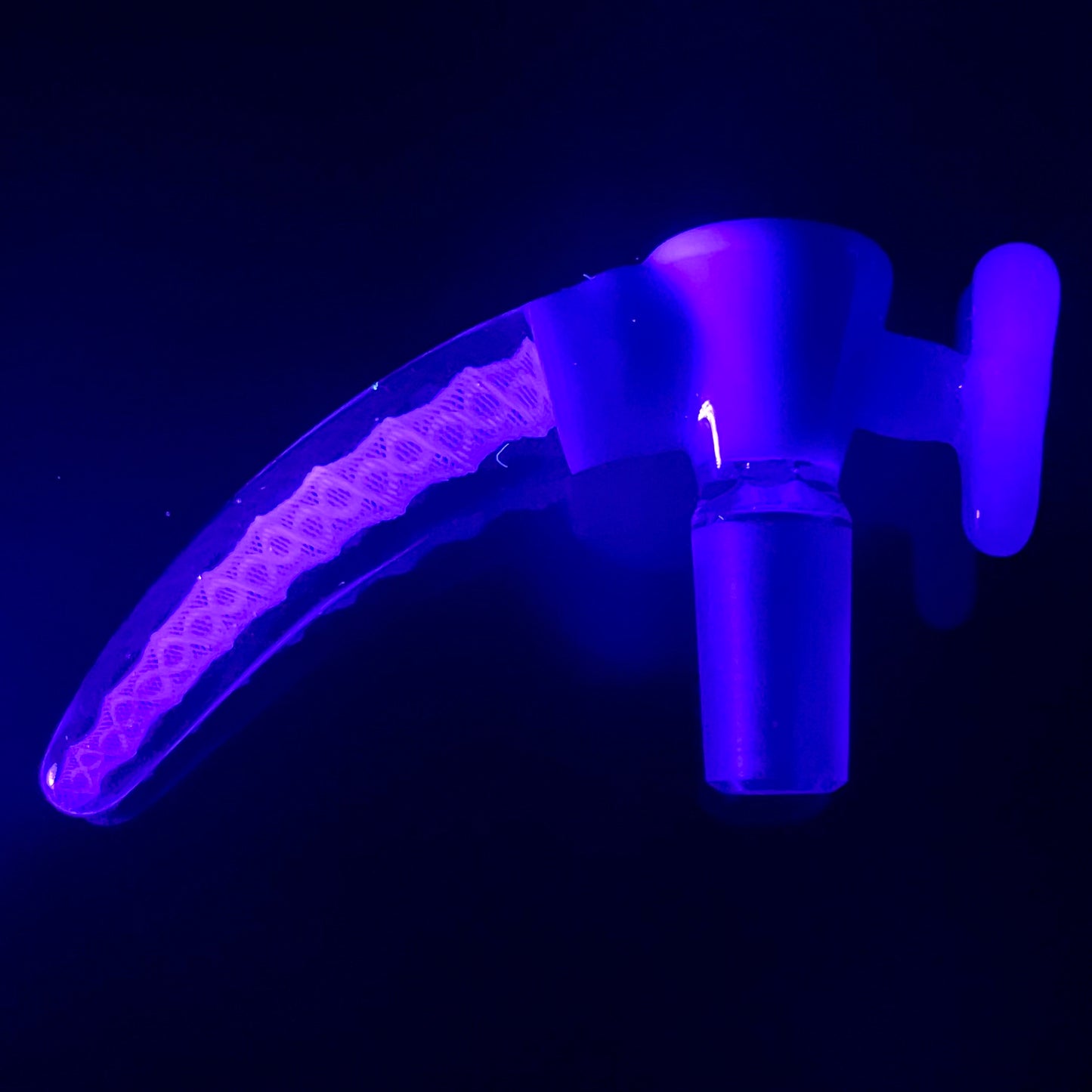Glass With Jeremy 14mm Heart Bowl w/ UV Cane Horn - Various Colours