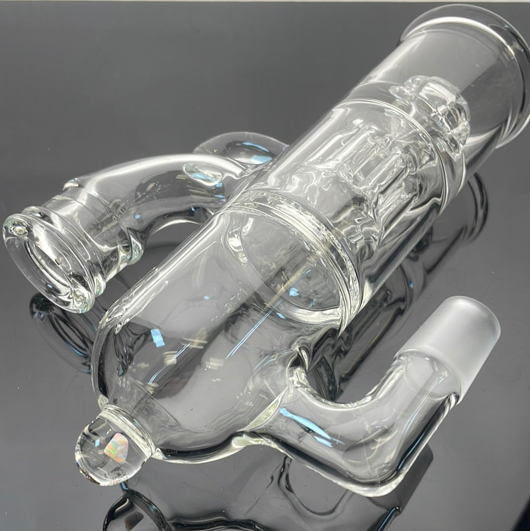 Blazed Pillar Ash Catcher 18mm 90 - Clear w/ Opal