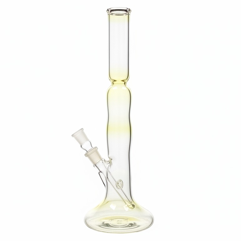 Mastah Glass Fumed 15" Hollow Foot Straight Tube w/ 18mm-18mm Stem