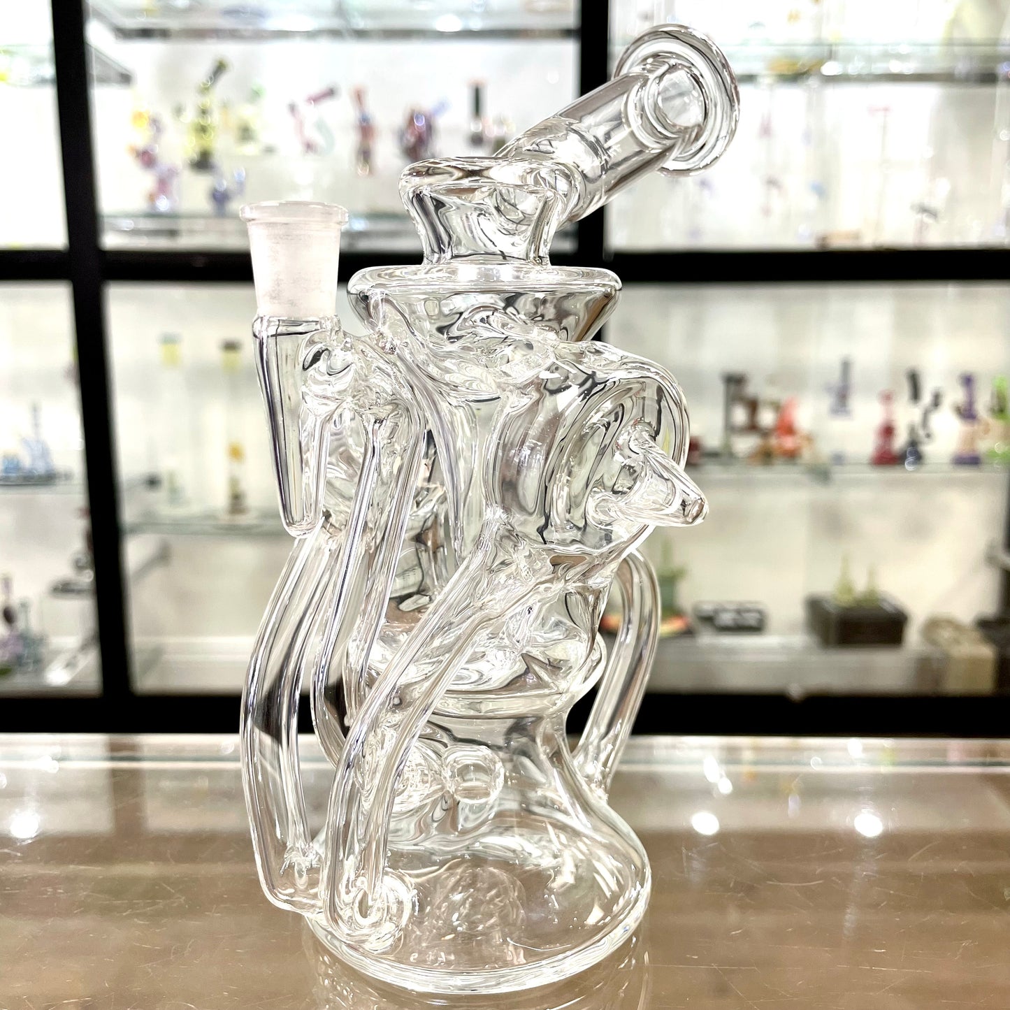 Mimzy V2 Clear Double Disc Full Scroller Recycler - 10mm