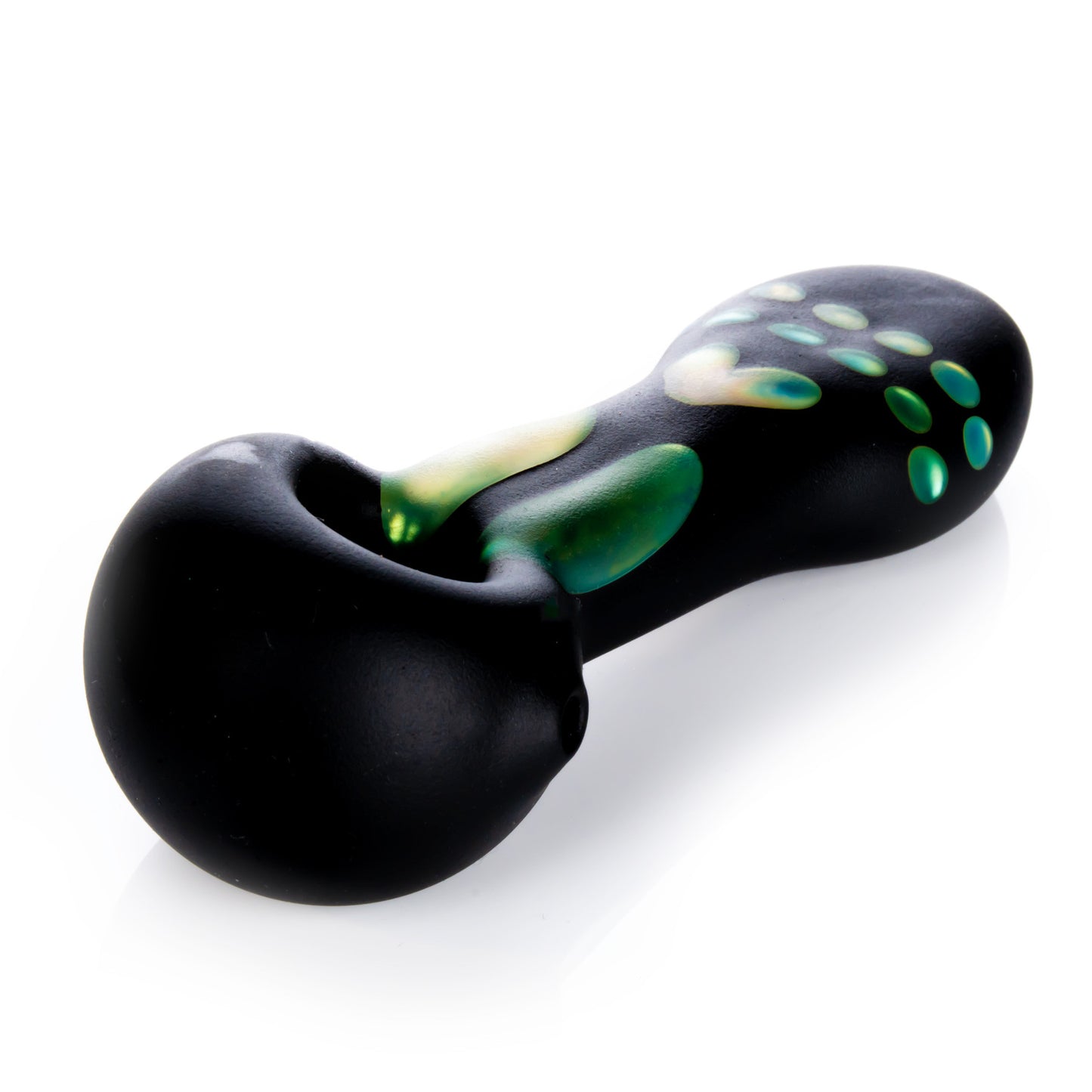 Red Eye 4.5" Frosted Black Skull Spoon Hand Pipe