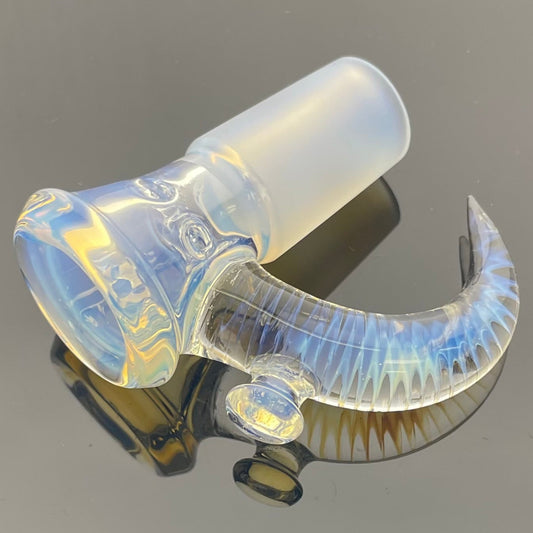 Jamms Fully Worked 18mm 4 Hole Bowl w/ Cane Handle - A - Moonstone